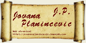 Jovana Planinčević vizit kartica